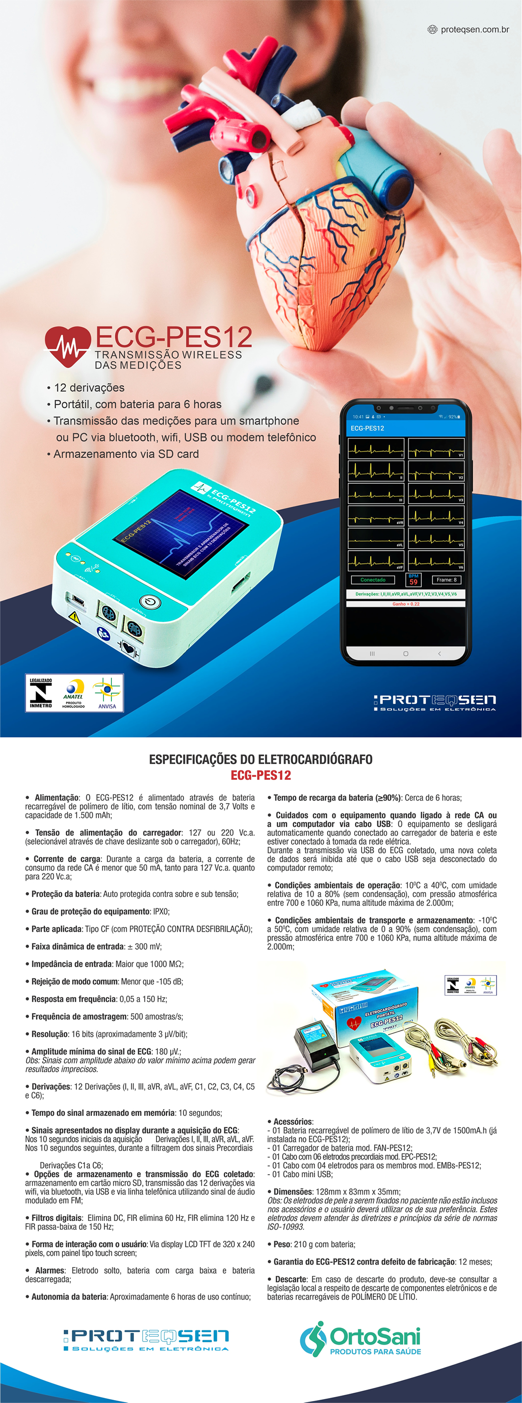 Electrocardiógrafo Portátil Mini